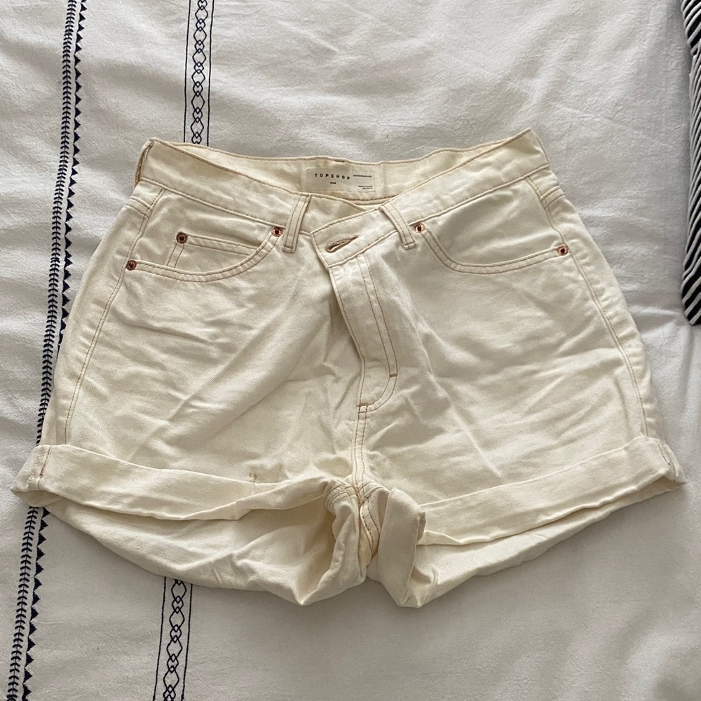 Topshop White Jean Shorts for Women